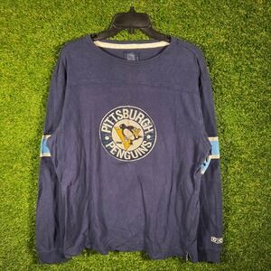 CCM Pittsburgh Penguins‎ NHL Long Sleeve Shirt Mens Large Navy Blue